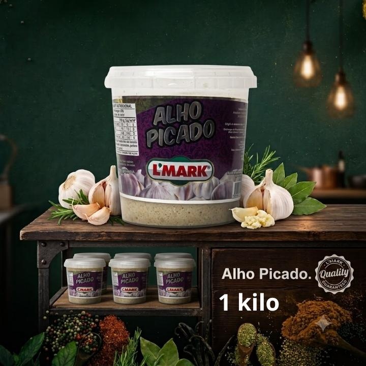 Alho Picado 1kg - L'Mark Temperos e Condimentos Artesanais - Fabrica em Palmas TO